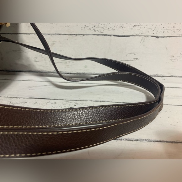 Stone Mountain Monogram Shoulder Tote Bag - Brown Faux Leather, 11.5”x11”x4” - Picture 10 of 12